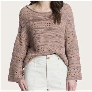 Fyre Women's Desert Rose Flare Sleeve Linen Sweater, Size L/XL,